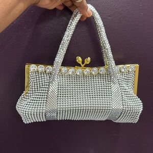 Elegant Silver and Gold Women's Party Handbag